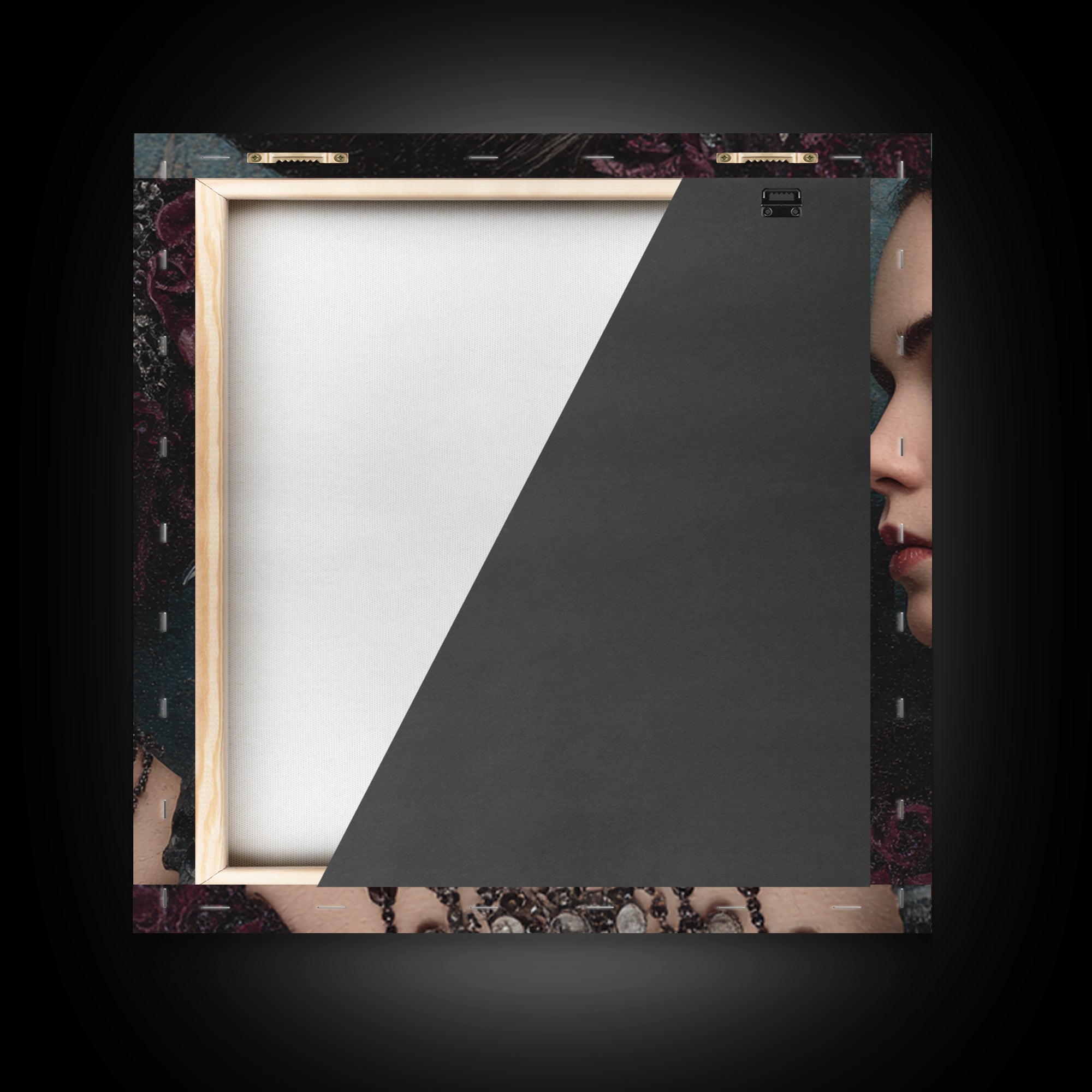 Vampire Inspired Portrait with Pale Skin and Canvas Print, Gothic Art, Halloween Art, Living Room Decor, Oil Painting, Gothic, GOT-1x1-10