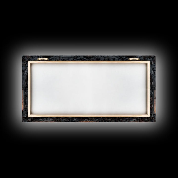 Gothic Archway Filled Framed Canvas Print, Gothic Art, Gothic Home Decor, Living Room Decor, Gothic, Gothic Wall Decor, GOT-2x1-55