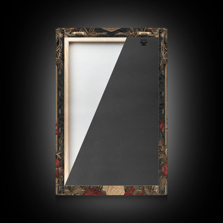 Medieval Illuminated Border Framed Canvas Print, Gothic Art, Dark Academia Art, Living Room Decor, Fine Art, Gothic, Boho Decor, GOT-2x3-24