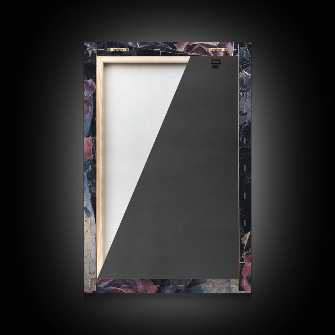 Cracked Mirror Reflecting Moon and Roses Canvas Print, Gothic Art, Poster, Living Room Decor, Fine Art, Gothic, Witchy Decor, GOT-2x3-79