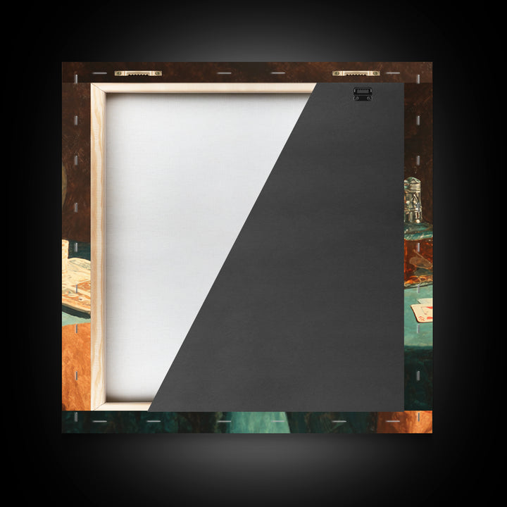 Blackjack Table Still Life Without Words Framed Canvas Print, Game Room Art, Modern Wall Art, Game Room Decor, Fine Art, Play, GRA-1x1-44