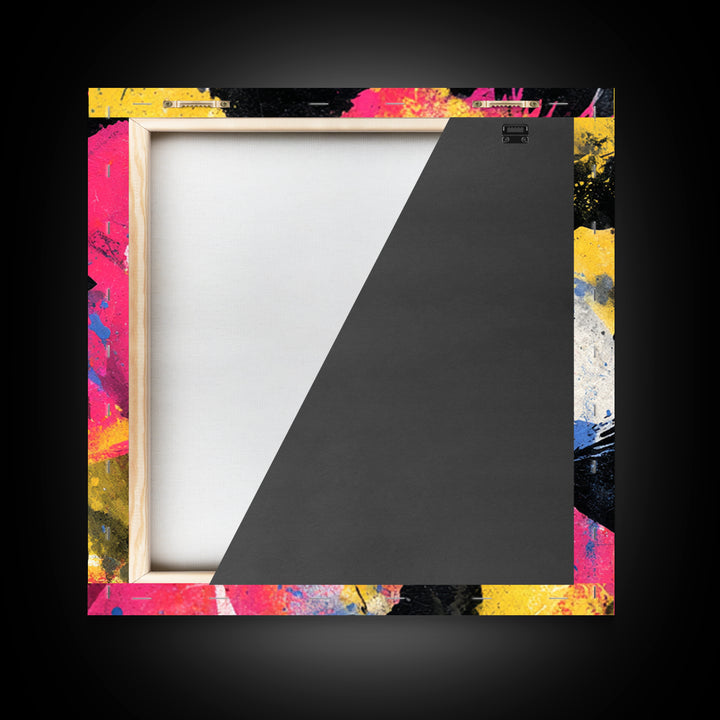 Breakdancer Silhouette over Bright Paint Splashes Canvas Print, Graffiti Art, Graffiti, Living Room Decor, Fine Art, Street, GRF-1x1-50