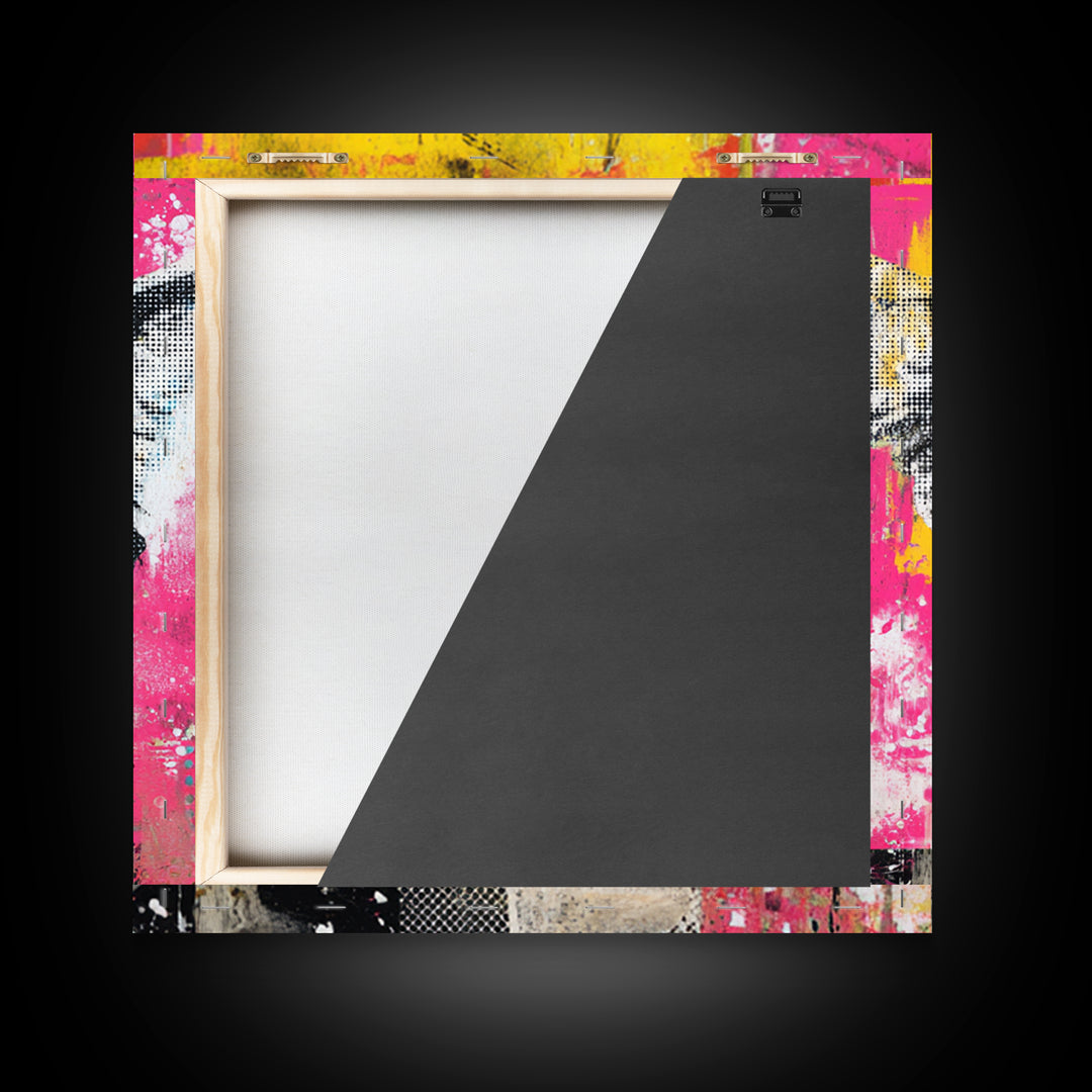 Spray Painted Angel Wings Framed Canvas Print, Graffiti Art, Mid Century Modern, Living Room Decor, Fine Art, Street, GRF-1x1-56
