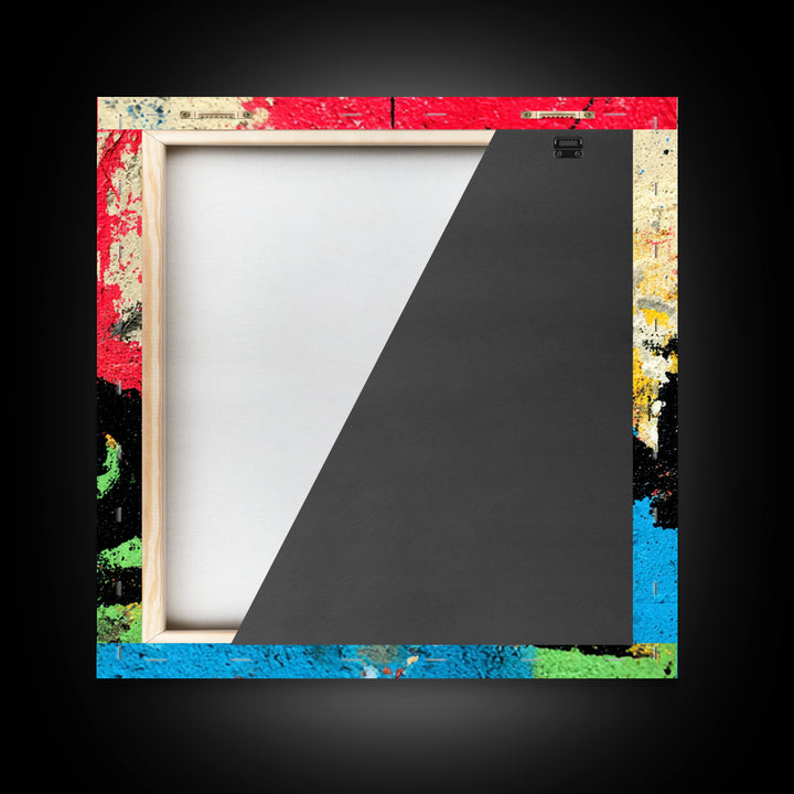 Paint Drips Forming a Skyline Silhouette Framed Canvas Print, Graffiti Art, Boho Decor, Living Room Decor, Fine Art, Street, GRF-1x1-61
