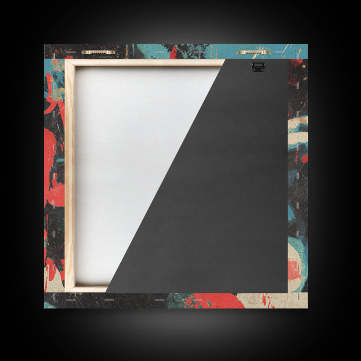 Masked Street Artist Silhouette Framed Canvas Print, Graffiti Art, Boho Wall Decor, Living Room Decor, Fine Art, Street, GRF-1x1-70