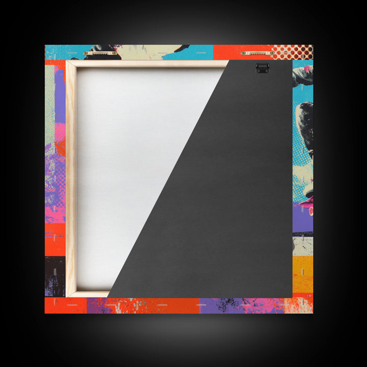 Bright Skateboard Ramp Color Fields Framed Canvas Print, Graffiti Art, Wall Sculpture, Living Room Decor, Fine Art, Street, GRF-1x1-72