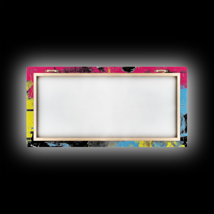 Masked Street Artist Silhouette Framed Canvas Print, Graffiti Art, Prints, Living Room Decor, Oil Painting, Street, Framed Art, GRF-2x1-90