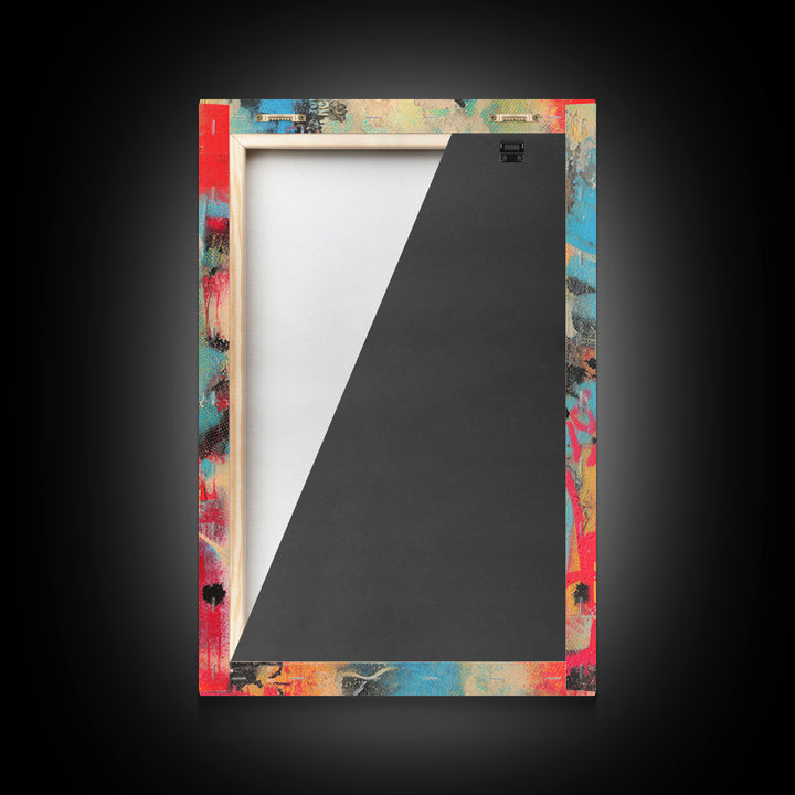 Masked Street Artist Silhouette Framed Canvas Print, Graffiti Art, Minimalist Decor, Living Room Decor, Fine Art, Street, GRF-2x3-30