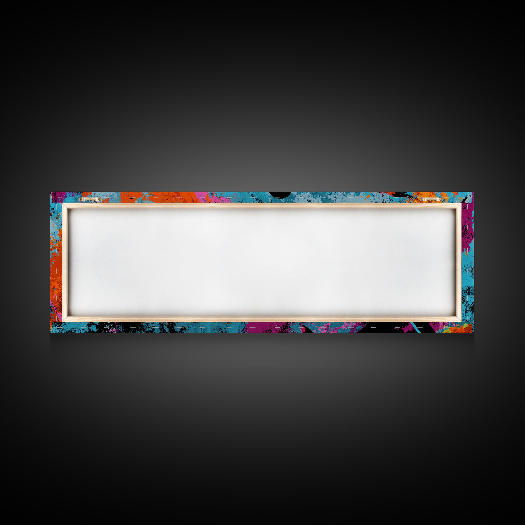Breakdancer Silhouette over Bright Paint Splashes Canvas Print, Graffiti Art, Framed Art, Living Room Decor, Fine Art, Street, GRF-3x1-42