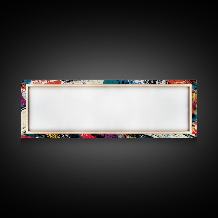 Wildstyle Arrows and Loops as Abstraction Framed Canvas Print, Graffiti Art, Art, Living Room Decor, Fine Art, Street, GRF-3x1-55