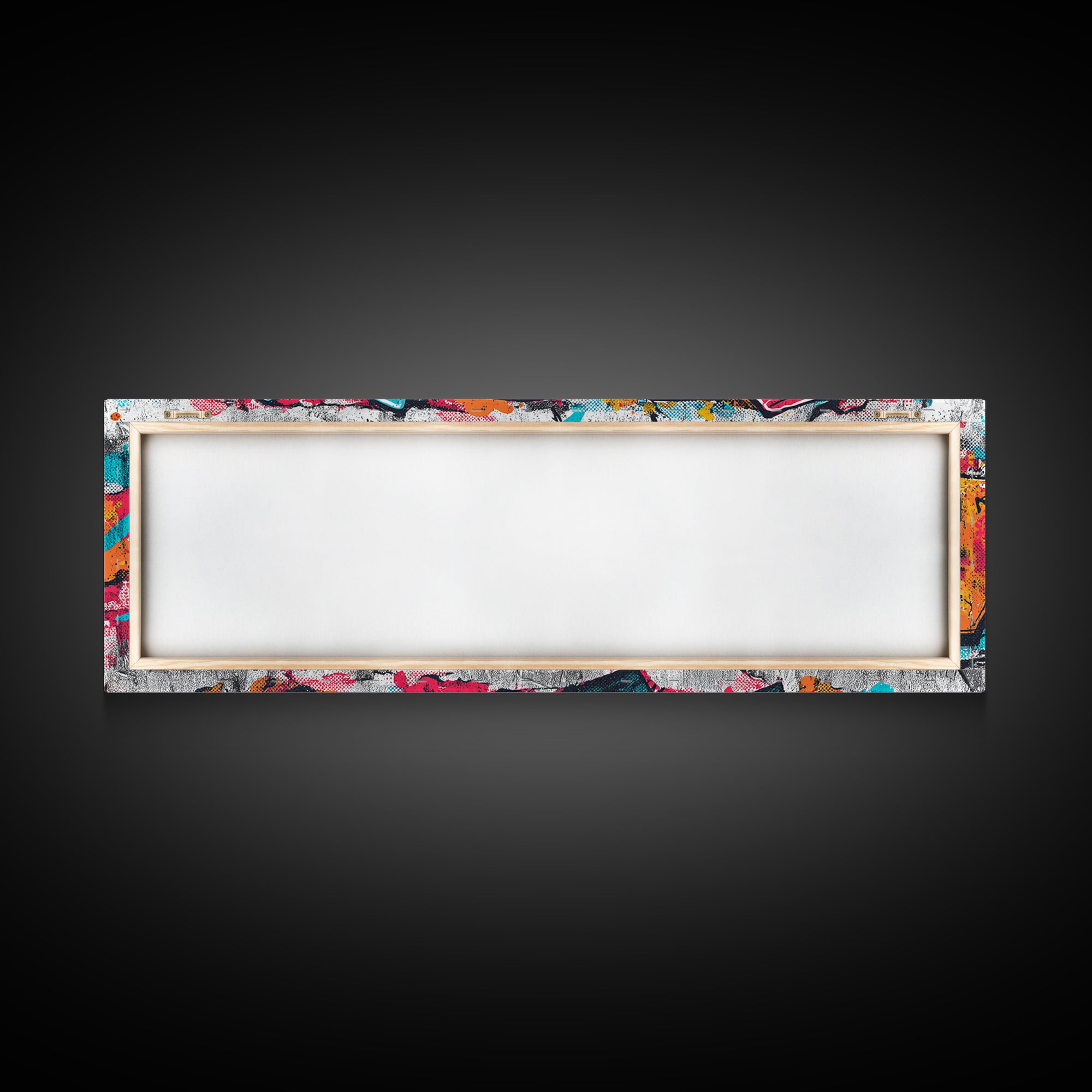 Graffiti Lettering Forms Without Readable Words Framed Canvas Print, Graffiti Art, Neutral Decor, Living Room Decor, Street, GRF-3x1-73