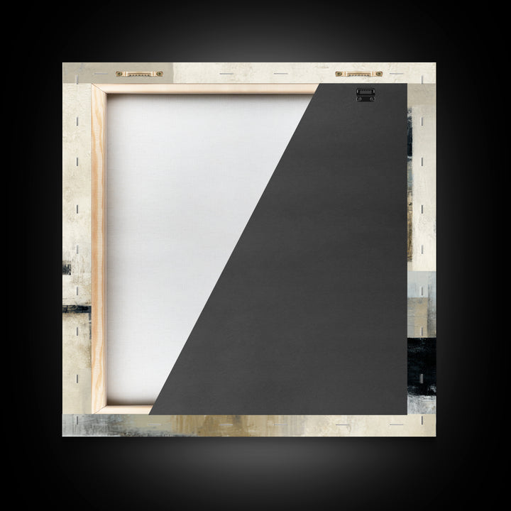 Sophisticated Neutral Abstract Framed Canvas Print, Hotel Art, Modern Decor, Hotel Decor, Abstract Art, Boutique, Poster, HOT-1x1-1