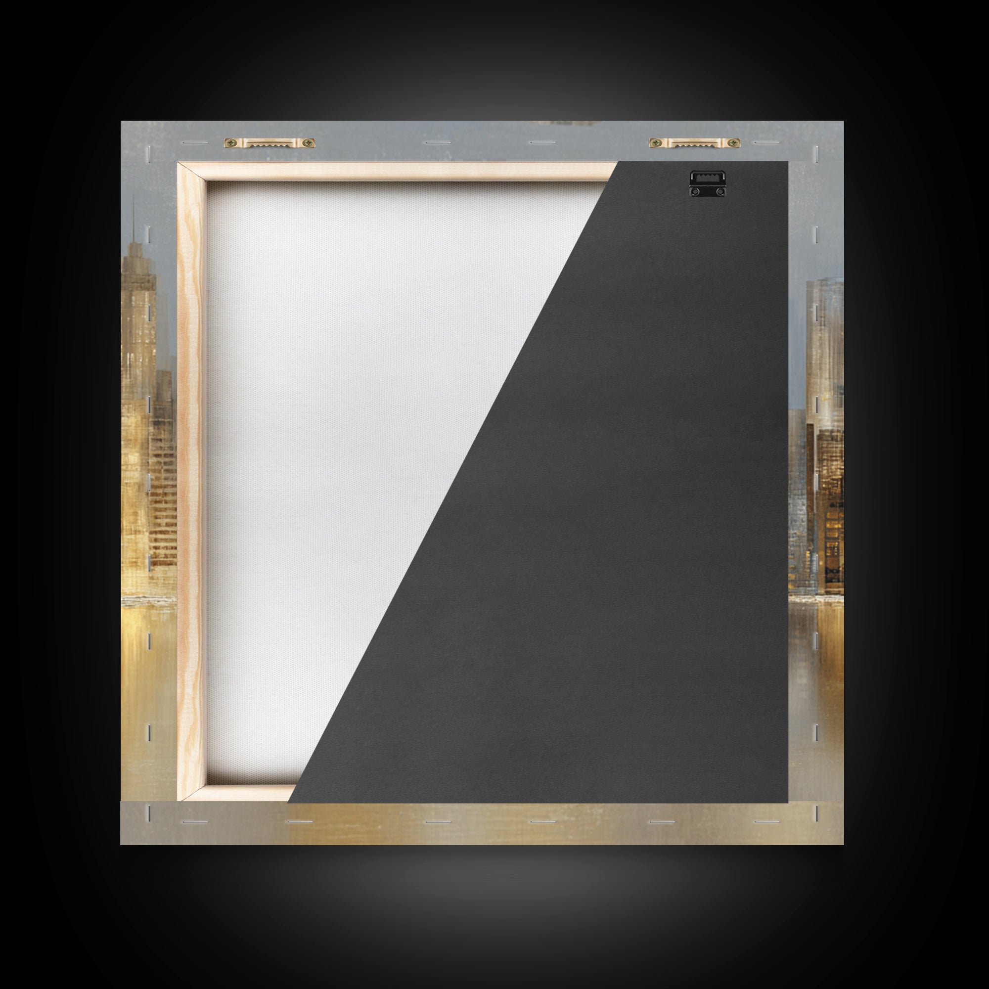 Quiet City Skyline Framed Canvas Print, Hotel Art, Fine Art Print, Hotel Decor, Abstract Art, Boutique, Wall Decor, Painting, HOT-1x1-74