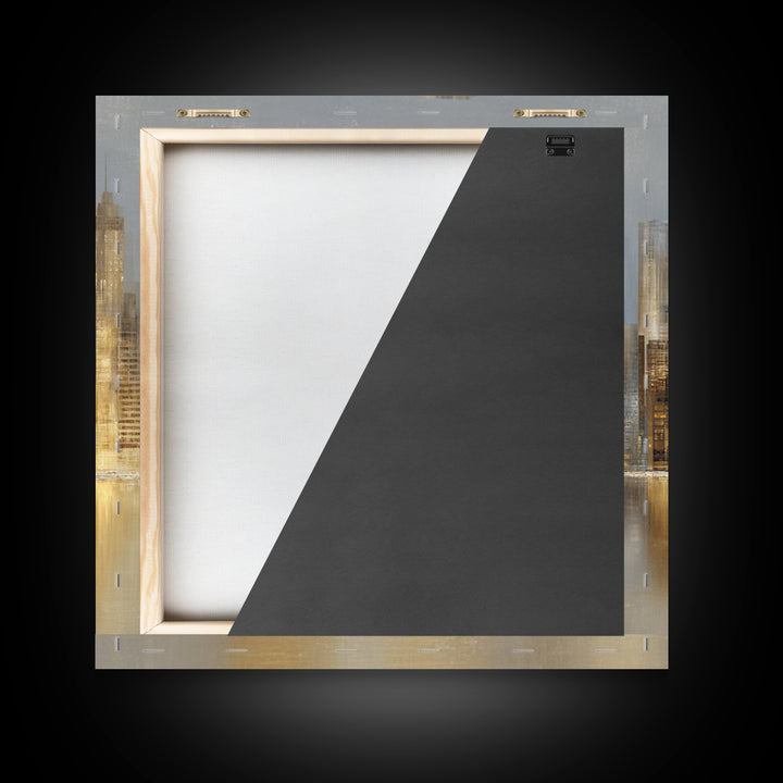 Quiet City Skyline Framed Canvas Print, Hotel Art, Fine Art Print, Hotel Decor, Abstract Art, Boutique, Wall Decor, Painting, HOT-1x1-74