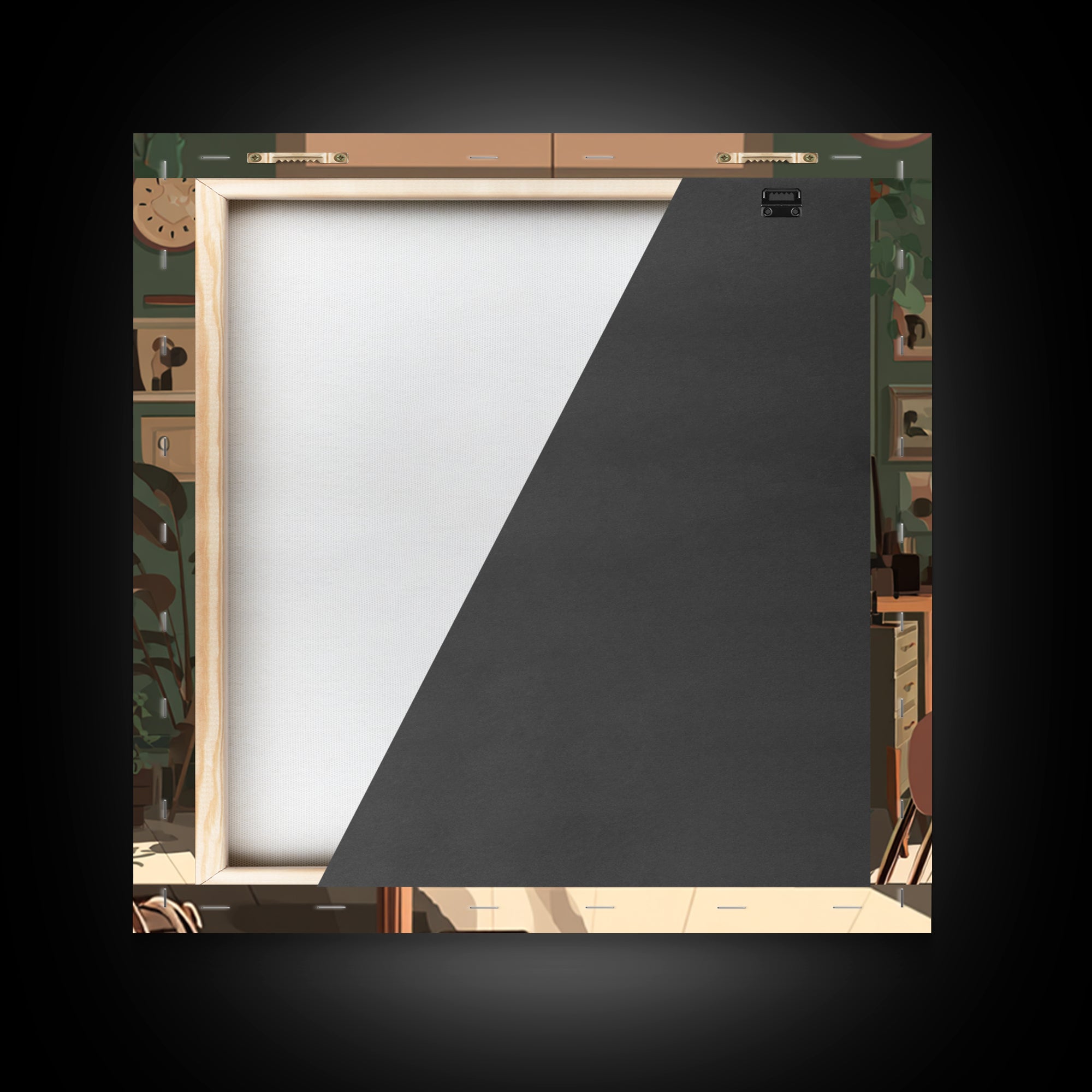Copper Hair Silhouette Canvas Print, Hair Salon Art, Black and White Art, Living Room Decor, Fine Art, Style, Neutral Decor, HSA-1x1-10