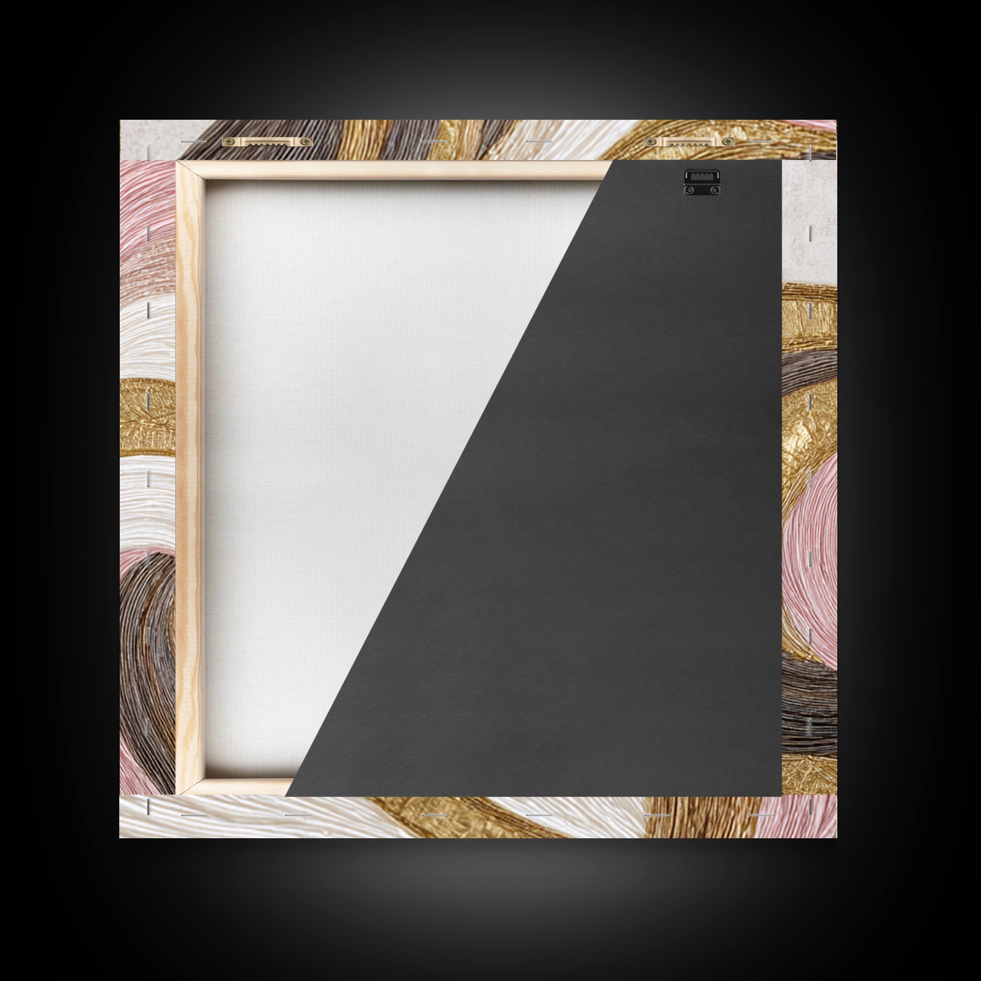 Abstract Hair Strands Forming Elegant Waves Framed Canvas Print, Hair Salon Art, African Art, Living Room Decor, Style, HSA-1x1-27