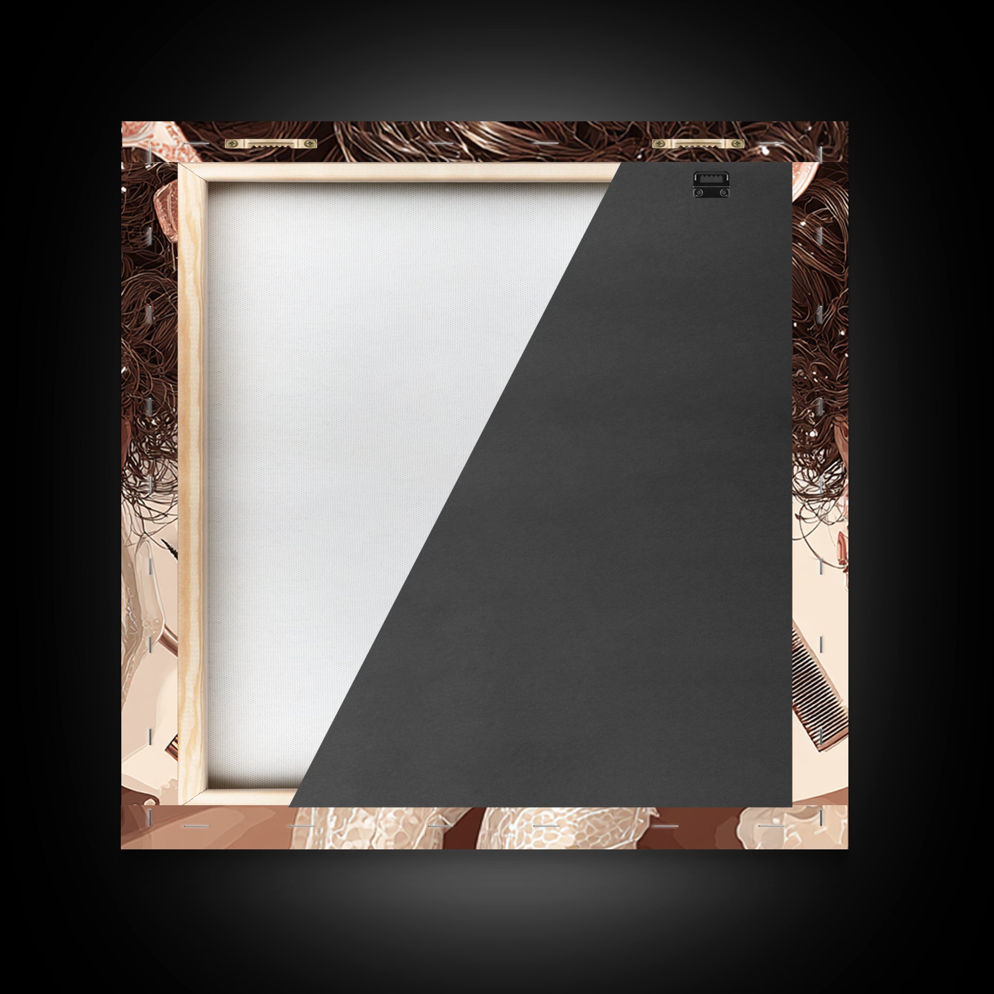 Glamour Face Portrait Framed Canvas Print, Hair Salon Art, Home Decor, Living Room Decor, Fine Art, Style, Contemporary Art, HSA-1x1-32