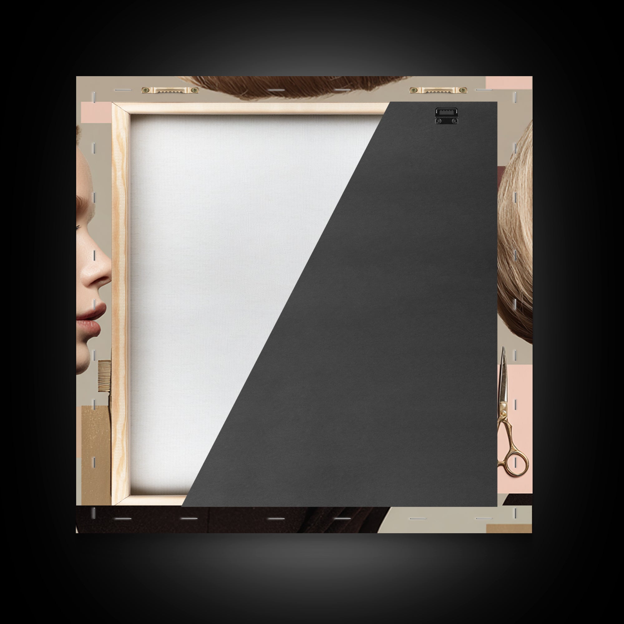 Minimal Female Profile Canvas Print, Hair Salon Art, Black Art, Living Room Decor, Watercolor Art, Style, Black Girl Art, HSA-1x1-36
