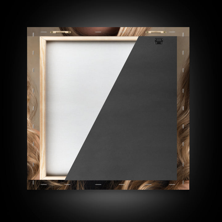 Blonde Waves Painted Framed Canvas Print, Hair Salon Art, Luxury Decor, Living Room Decor, Fine Art, Style, Printable Wall Art, HSA-1x1-40