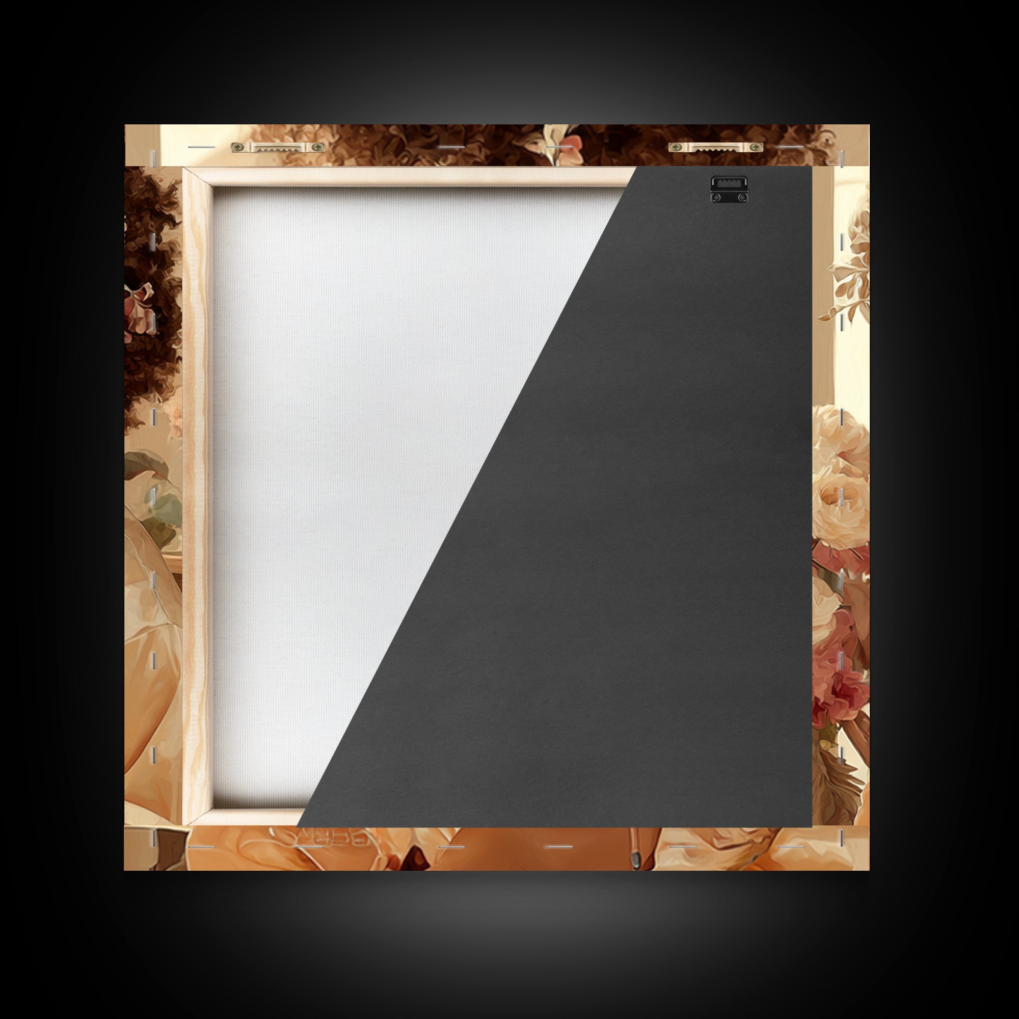 Afro Hair Portrait Framed Canvas Print, Hair Salon Art, Black Wall Art, Living Room Decor, Fine Art, Style, Afrocentric Art, HSA-1x1-44