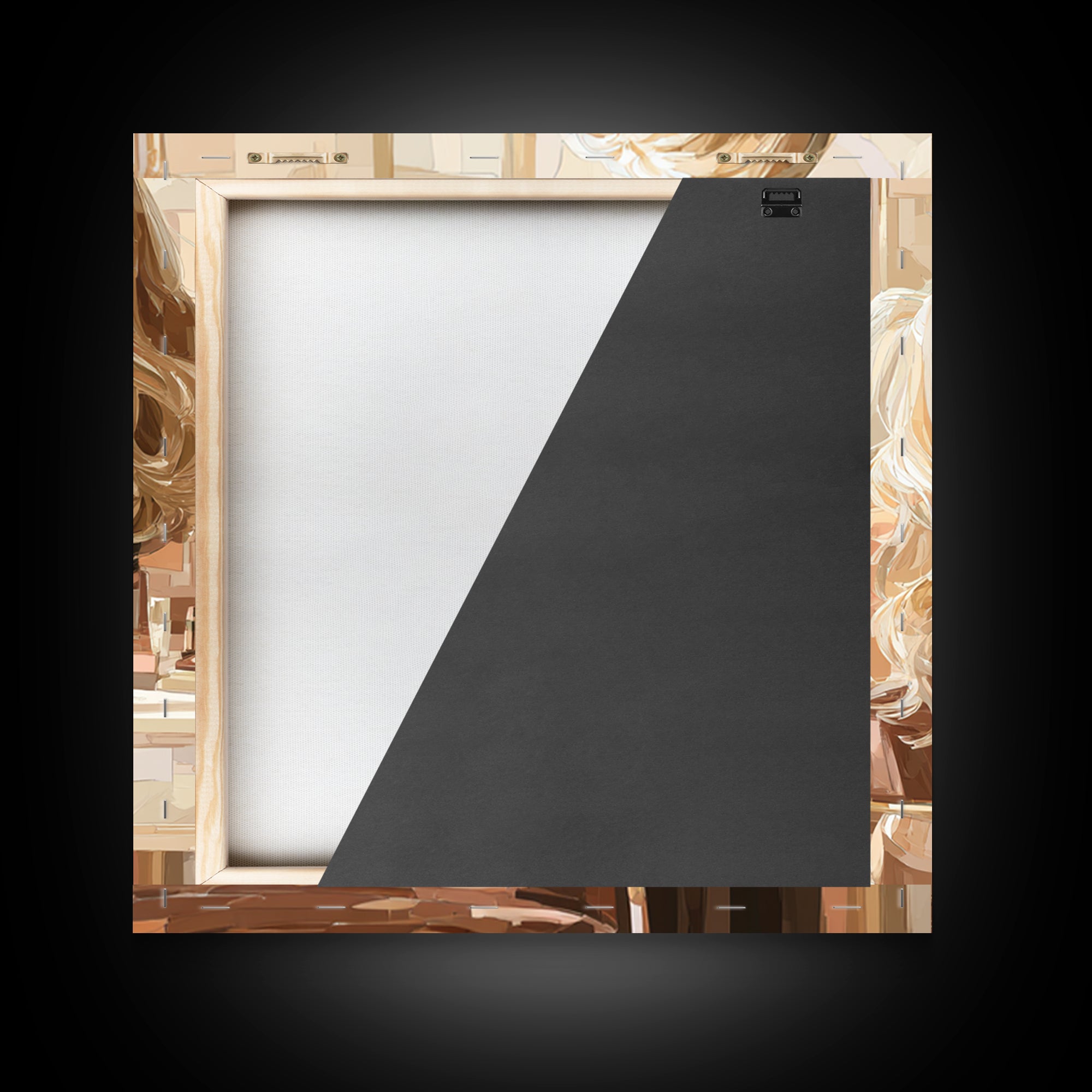 Blonde Waves Painted Framed Canvas Print, Hair Salon Art, Textured Painting, Living Room Decor, Fine Art, Style, Black Art, HSA-1x1-88