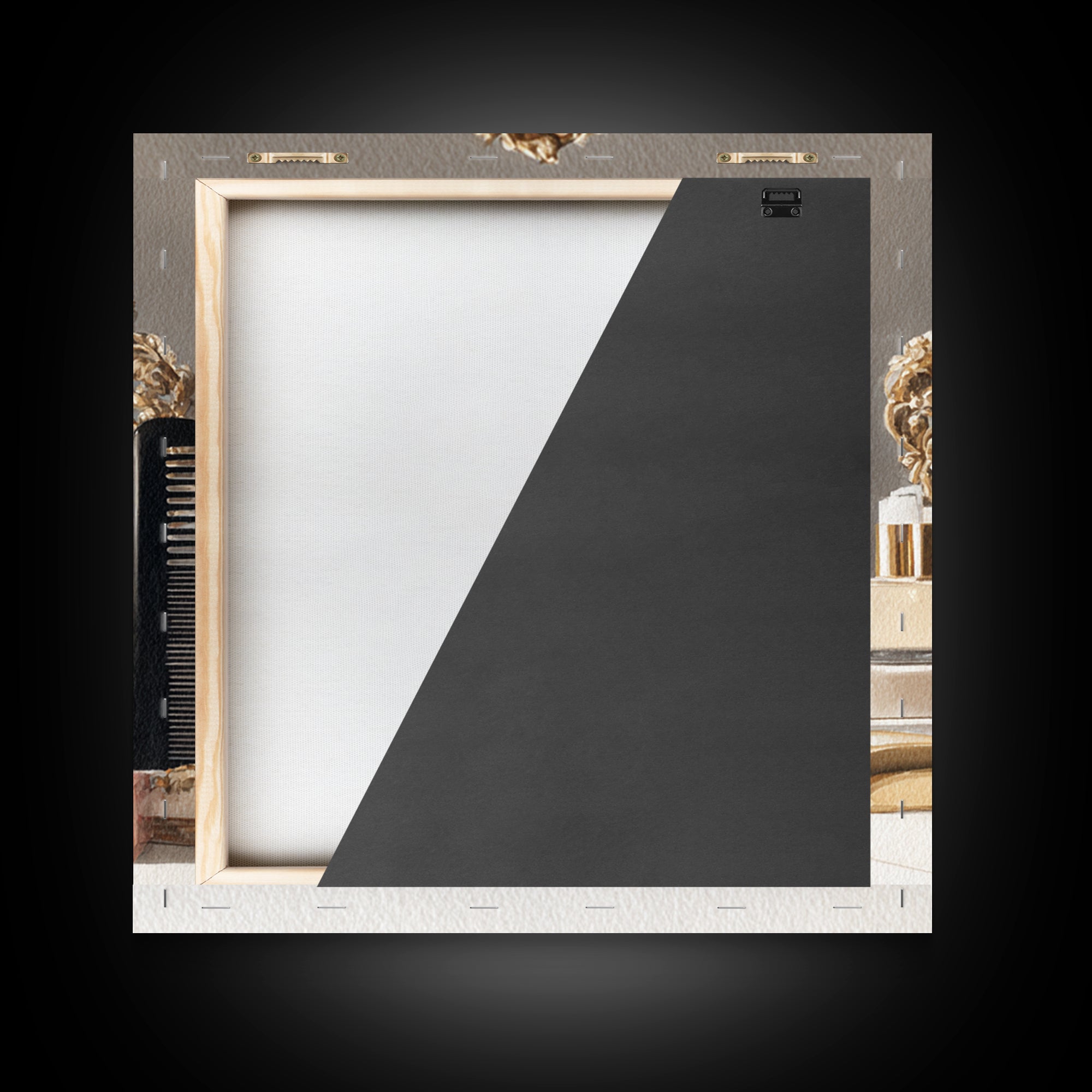Baroque Mirror and Comb Still Life Canvas Print, Hair Salon Art, Boho Decor, Living Room Decor, Fine Art, Style, Art Print, HSA-1x1-89