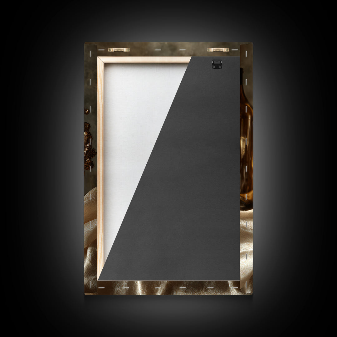 Baroque Mirror and Comb Still Life Framed Canvas Print, Hair Salon Art, Wall Art, Living Room Decor, Fine Art, Style, HSA-2x3-25