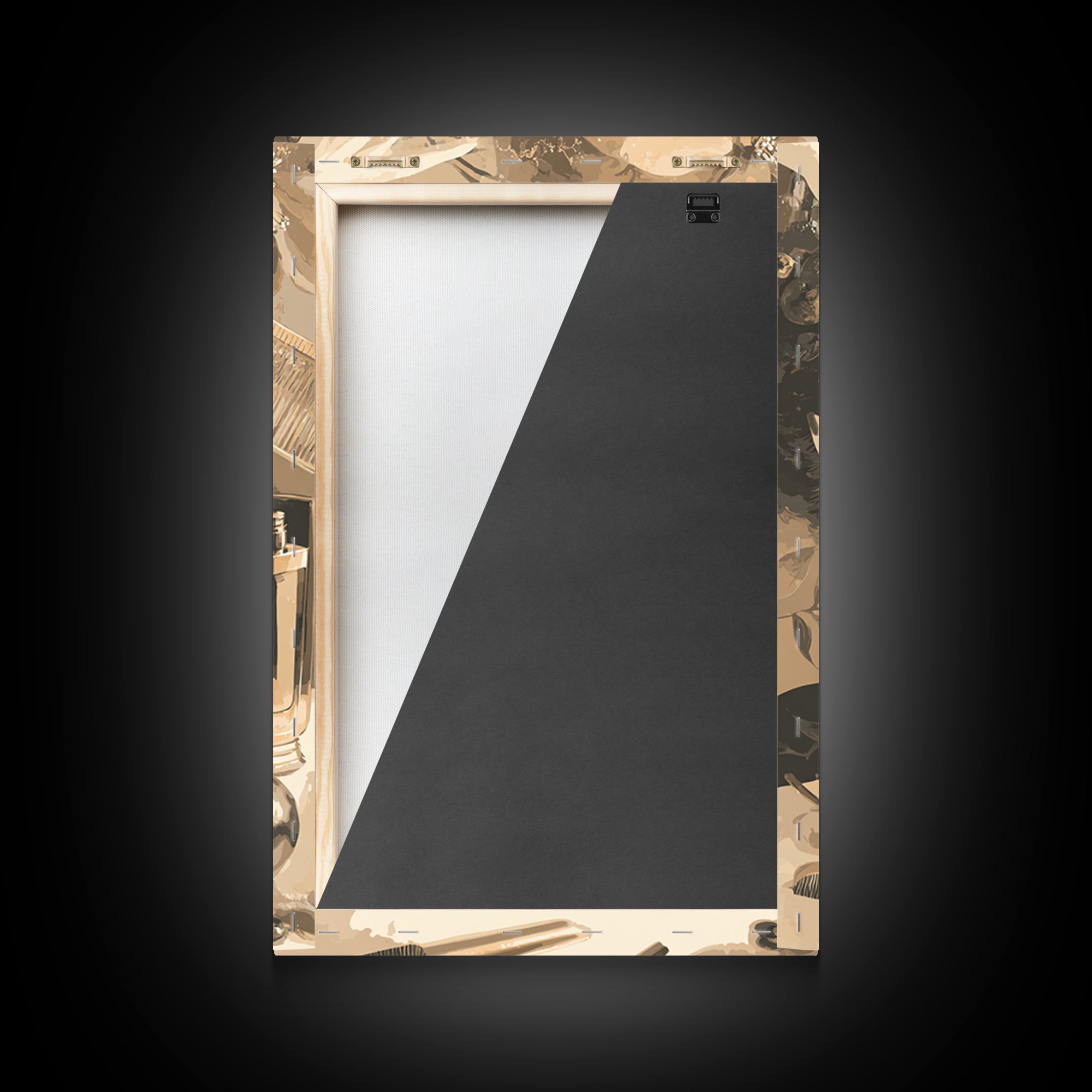 Luxury Black and Gold Beauty Emblem Canvas Print, Hair Salon Art, Salon Sign, Living Room Decor, Fine Art, Style, Luxury Decor, HSA-2x3-32