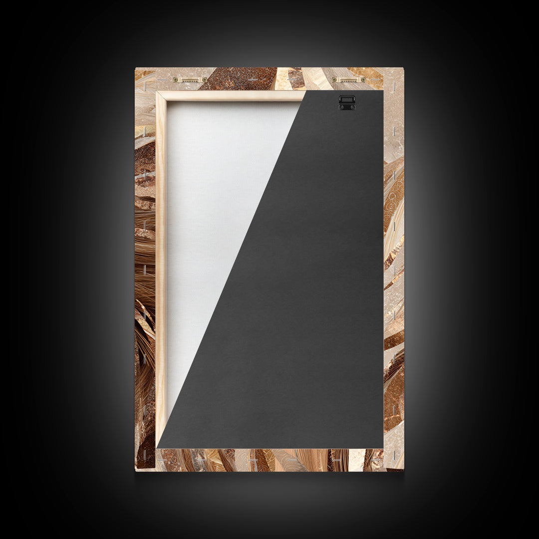 Fashion Portrait with Flowing Glossy Hair Framed Canvas Print, Hair Salon Art, Metal Wall Art, Living Room Decor, Style, HSA-2x3-33