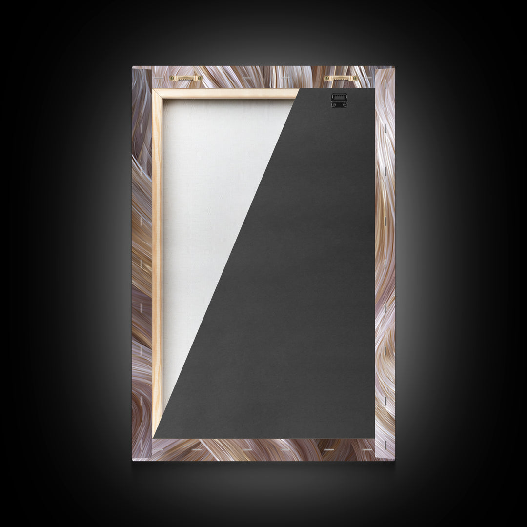 Abstract Hair Strands Forming Elegant Waves Framed Canvas Print, Hair Salon Art, Living Room Decor, Abstract Art, Style, HSA-2x3-59