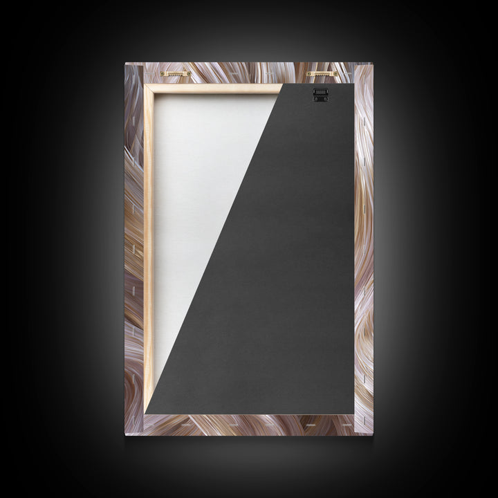 Abstract Hair Strands Forming Elegant Waves Framed Canvas Print, Hair Salon Art, Living Room Decor, Abstract Art, Style, HSA-2x3-59