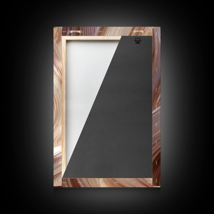 Abstract Hair Strands Forming Elegant Waves Framed Canvas Print, Hair Salon Art, Black Art Prints, Living Room Decor, Style, HSA-2x3-83