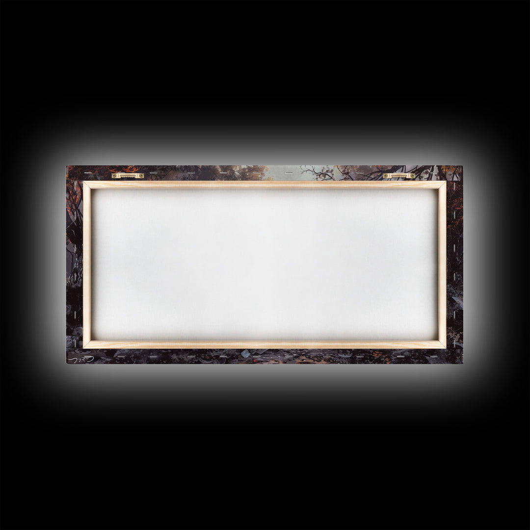 Haunted Cemetery Halloween Prop Framed Canvas Print | Spooky Season | Spooky Wall Art | Halloween Decor | Creepy Art Prints