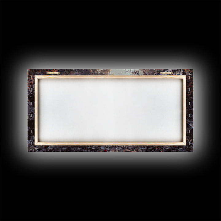 Haunted Cemetery Halloween Prop Framed Canvas Print | Spooky Season | Spooky Wall Art | Halloween Decor | Creepy Art Prints