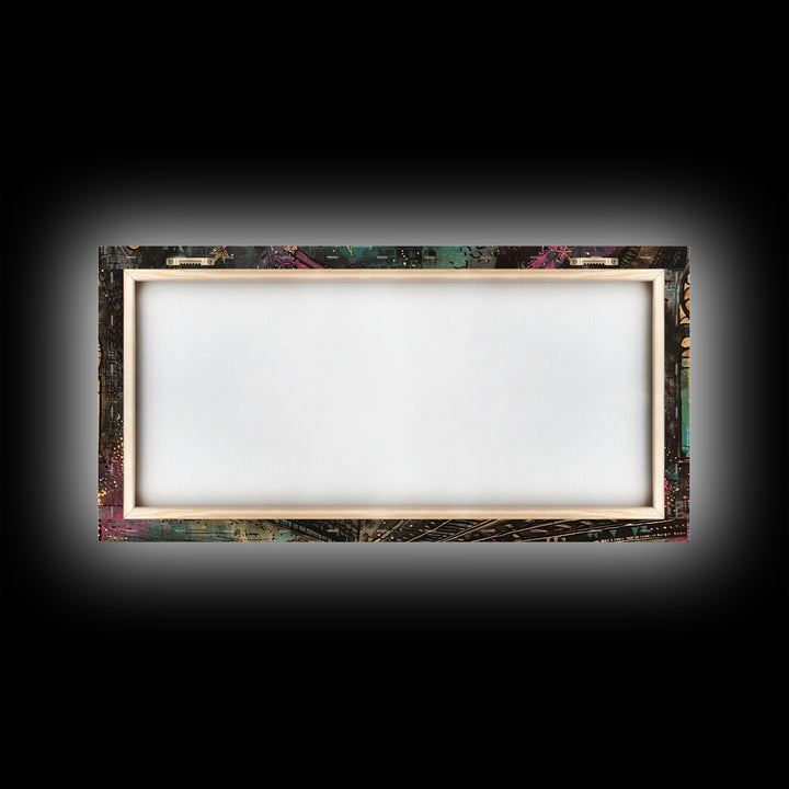 Spooky Haunted Railway, Spooky Wall Art, Framed Canvas Print, Unique Halloween Wall Art Gift Idea, Halloween Props