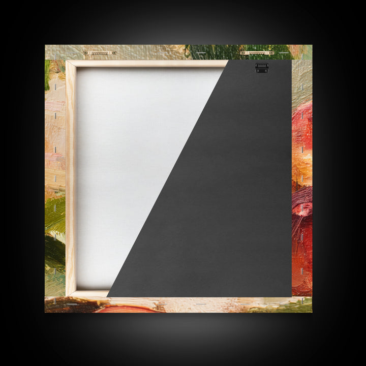 Still Life of Peaches Framed Canvas Print, Impressionist Art, Modern Wall Art, Living Room Decor, Fine Art, Impression, IMP-1x1-47