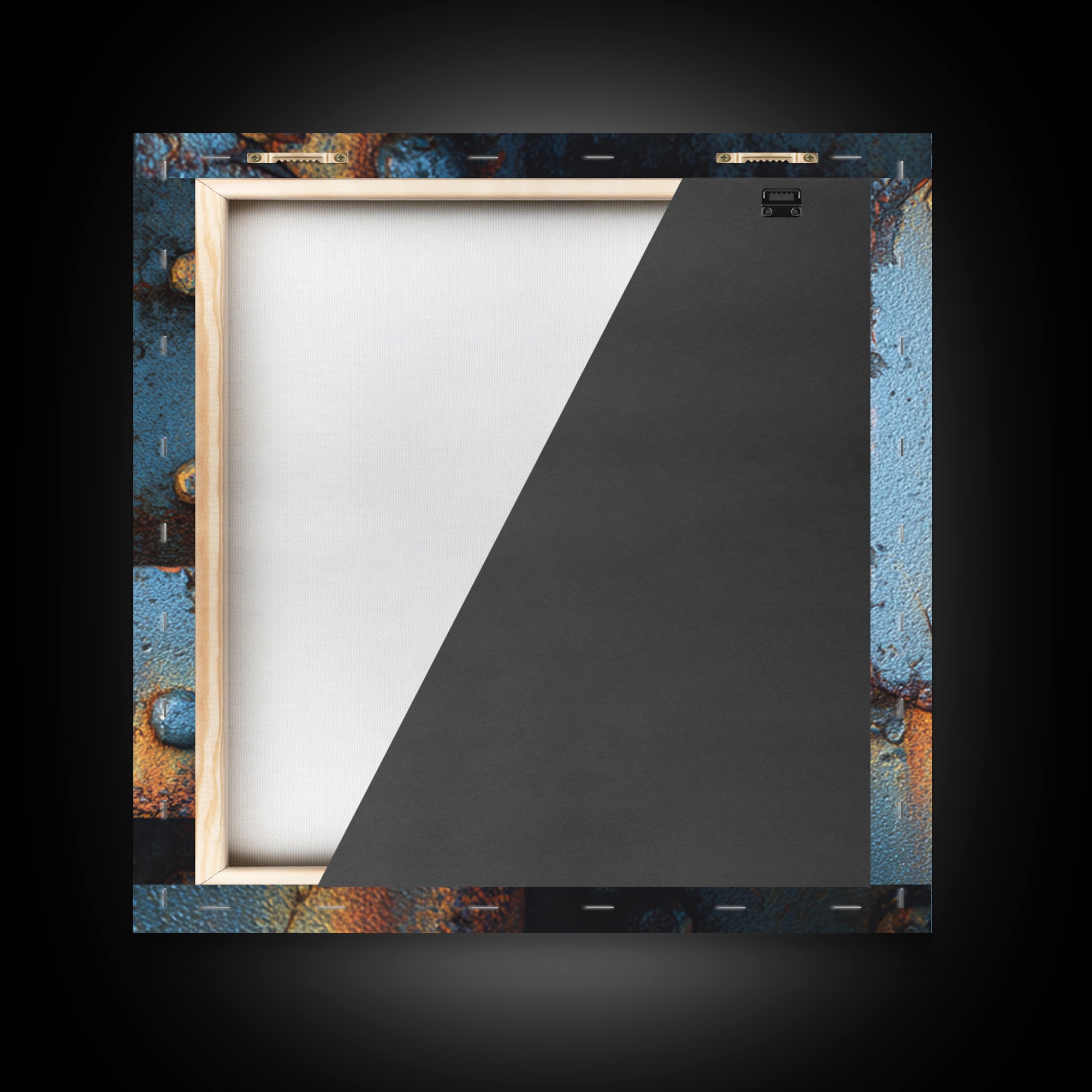Riveted Metal Panel Texture Study Canvas Print, Industrial Art, Steampunk Decor, Living Room Decor, Oil Painting, Foundry, IND-1x1-22