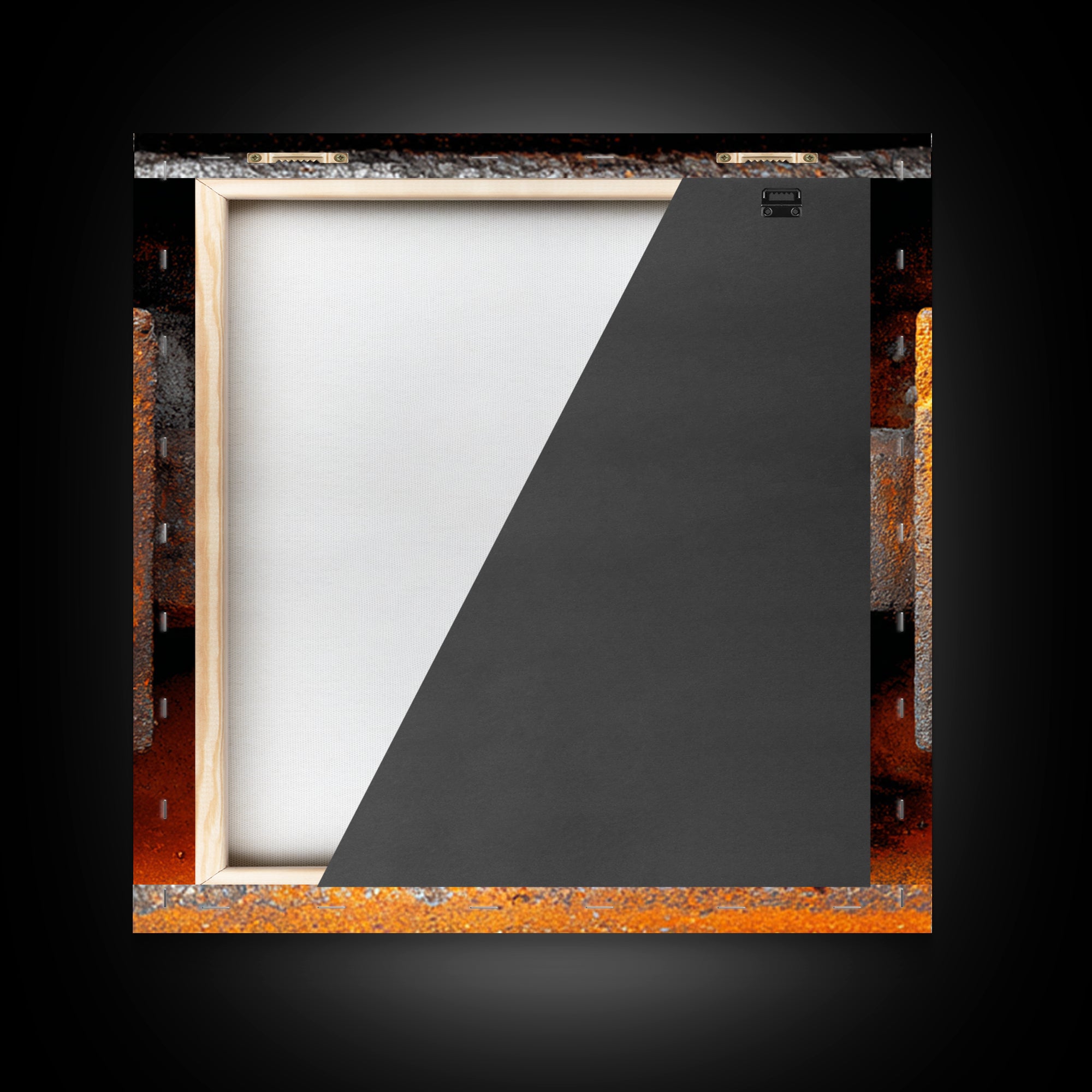 Abstract Smoke and Steel Shapes Framed Canvas Print, Industrial Art, Living Room Art, Living Room Decor, Abstract Art, Foundry, IND-1x1-24