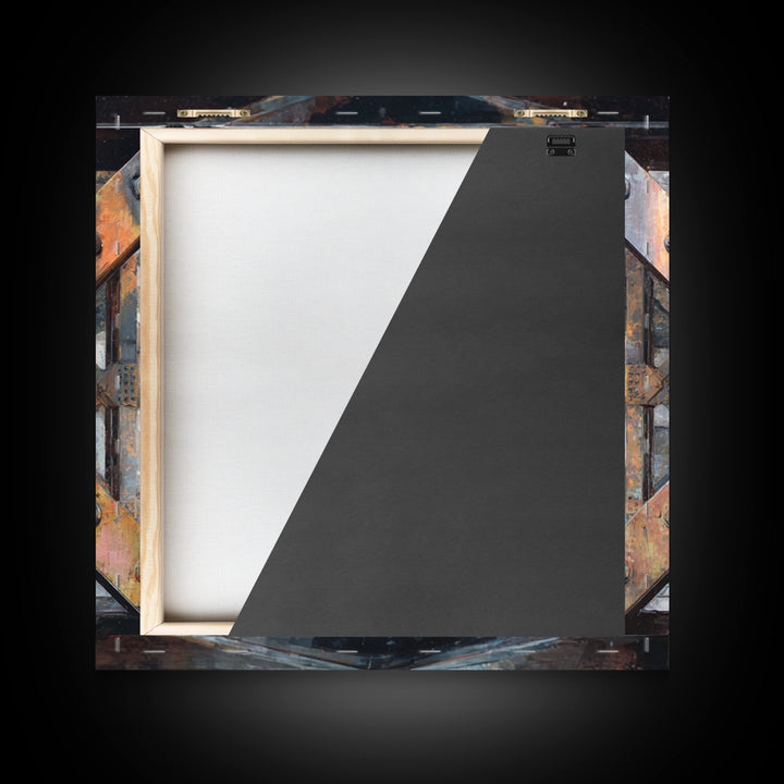 Steel Bridge Truss Framed Canvas Print, Industrial Art, Abstract Painting, Living Room Decor, Fine Art, Foundry, Neutral Decor, IND-1x1-27