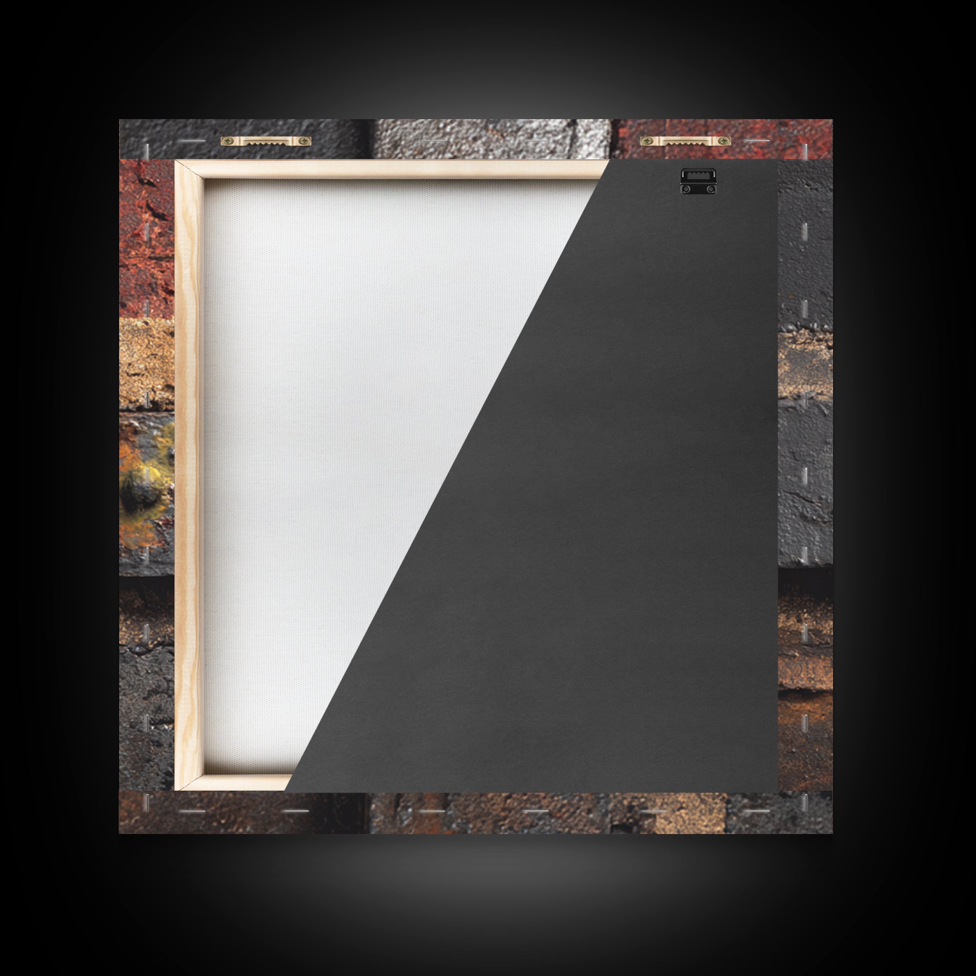 Exposed Brick Texture Abstract Framed Canvas Print, Industrial Art, Art Prints, Living Room Decor, Fine Art, Foundry, IND-1x1-28