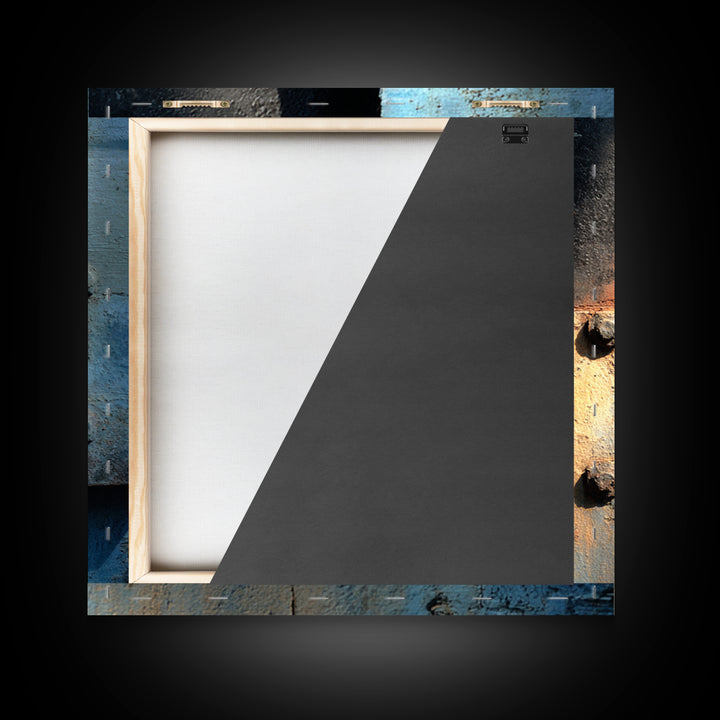 Concrete Wall Abstract Framed Canvas Print, Industrial Art, Wall Decor, Living Room Decor, Fine Art, Foundry, Abstract Wall Art, IND-1x1-57