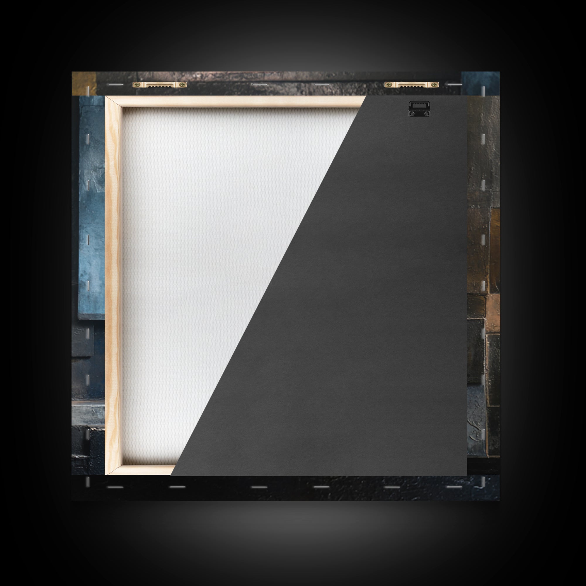 Abstract Smoke and Steel Shapes Framed Canvas Print, Industrial Art, Contemporary Art, Living Room Decor, Fine Art, Foundry, IND-1x1-72