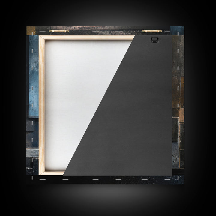 Abstract Smoke and Steel Shapes Framed Canvas Print, Industrial Art, Contemporary Art, Living Room Decor, Fine Art, Foundry, IND-1x1-72
