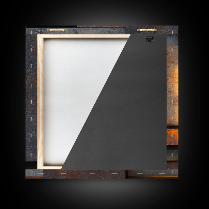 Abstract Smoke and Steel Shapes Framed Canvas Print, Industrial Art, Art Print, Living Room Decor, Abstract Art, Foundry, IND-1x1-96