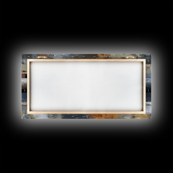 Urban Rail Yard Framed Canvas Print, Industrial Art, Metal Art, Living Room Decor, Abstract Art, Foundry, Gallery Decor, IND-2x1-65