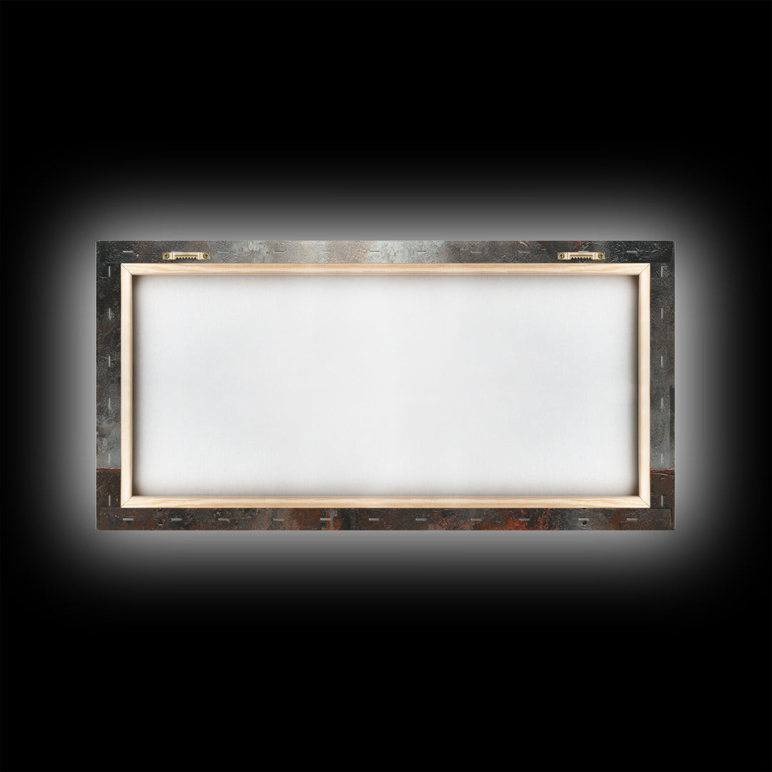 Industrial City Skyline Framed Canvas Print, Industrial Art, Luxury Decor, Living Room Decor, Abstract Art, Foundry, Art Print, IND-2x1-8