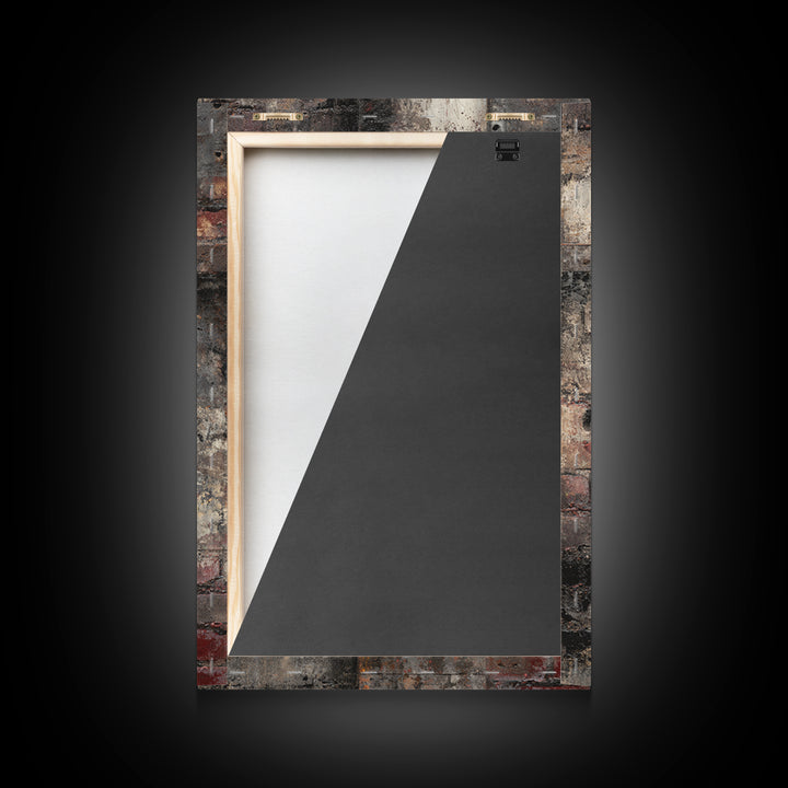 Exposed Brick Texture Abstract Framed Canvas Print, Industrial Art, Printable Art, Living Room Decor, Fine Art, Foundry, IND-2x3-12