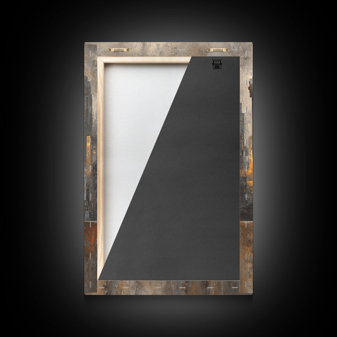 Industrial City Skyline Framed Canvas Print, Industrial Art, Living Room Decor, Abstract Art, Foundry, Abstract Wall Art, IND-2x3-44