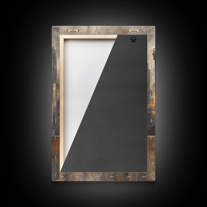 Industrial City Skyline Framed Canvas Print, Industrial Art, Living Room Decor, Abstract Art, Foundry, Abstract Wall Art, IND-2x3-44