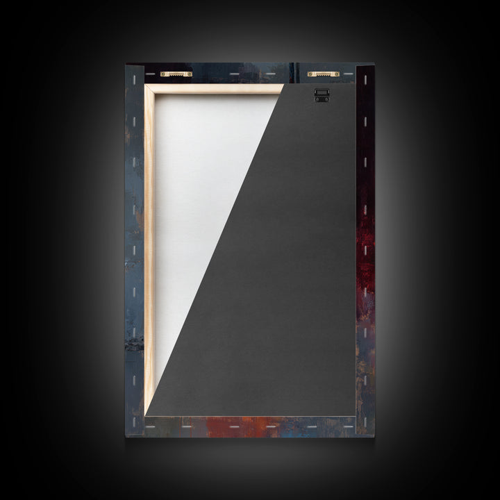 Industrial Lamp with Warm Glow Framed Canvas Print, Industrial Art, Abstract Painting, Living Room Decor, Fine Art, Foundry, IND-2x3-55